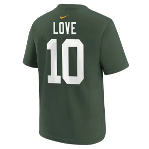 Jordan love green bay packers nike preschool player name number t shirt Green 7