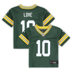 Jordan love green bay packers nike toddler game jersey Green