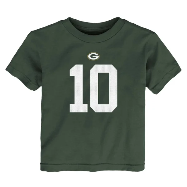 Jordan love green bay packers nike toddler player name number t shirt Green 3T