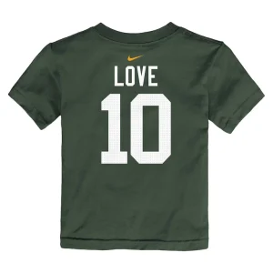 Jordan love green bay packers nike toddler player name number t shirt Green 4T