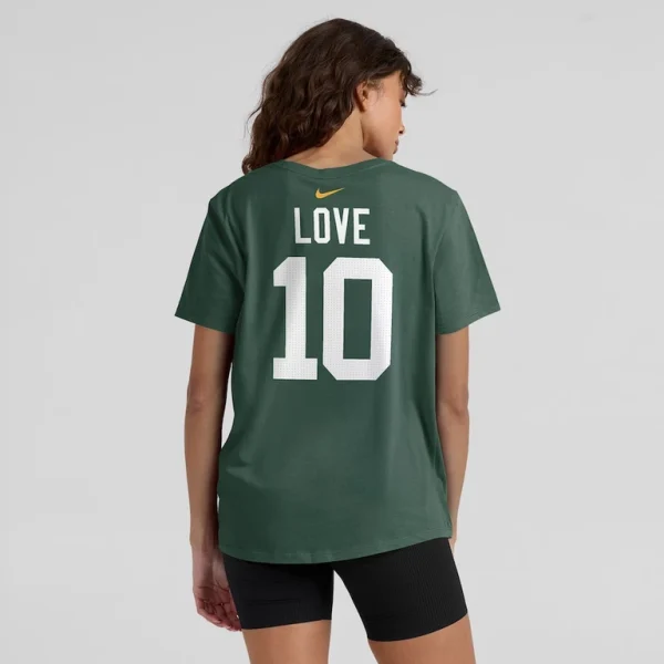 Jordan love green bay packers nike womens player name number t shirt Green 2XL