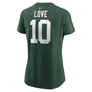 Jordan love green bay packers nike womens player name number t shirt Green L