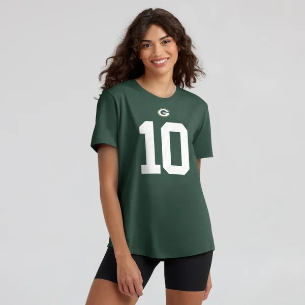 Jordan love green bay packers nike womens player name number t shirt Green XL