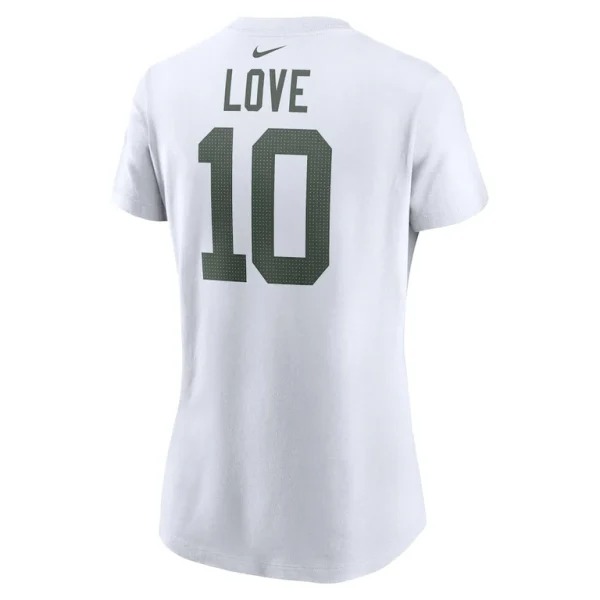 Jordan love green bay packers nike womens player name number t shirt White L