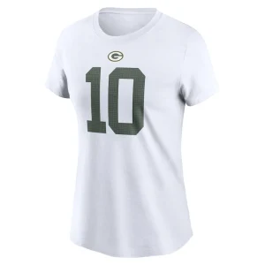 Jordan love green bay packers nike womens player name number t shirt White M