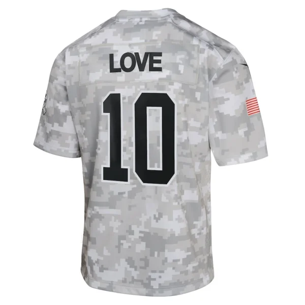 Jordan love green bay packers nike youth 2024 salute to service game jersey Arctic camo Yth L