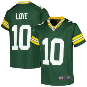 Jordan love green bay packers nike youth game jersey Green