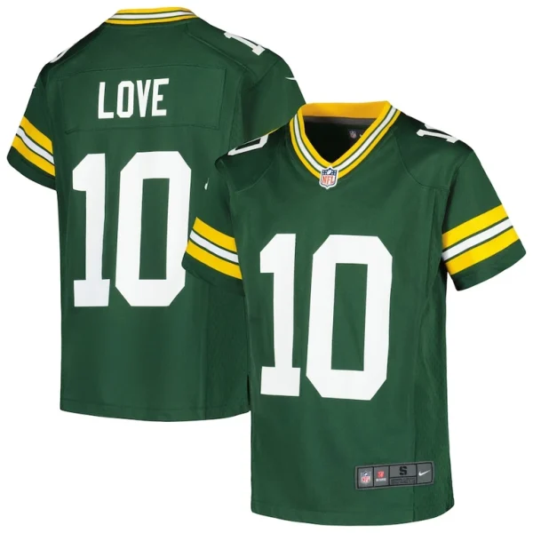 Jordan love green bay packers nike youth game jersey Green
