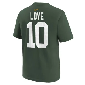 Jordan love green bay packers nike youth player name number t shirt Green Yth L