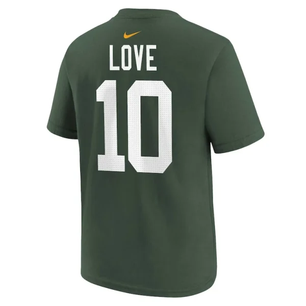 Jordan love green bay packers nike youth player name number t shirt Green Yth L