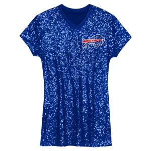 Josh allen buffalo bills girls youth sequin player name number v neck dress Royal Yth M