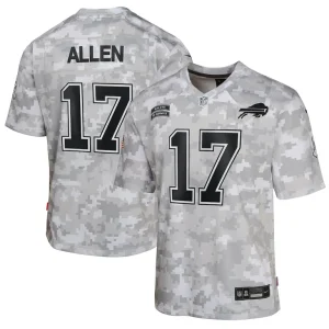 Josh allen buffalo bills nike youth 2024 salute to service game jersey Arctic camo