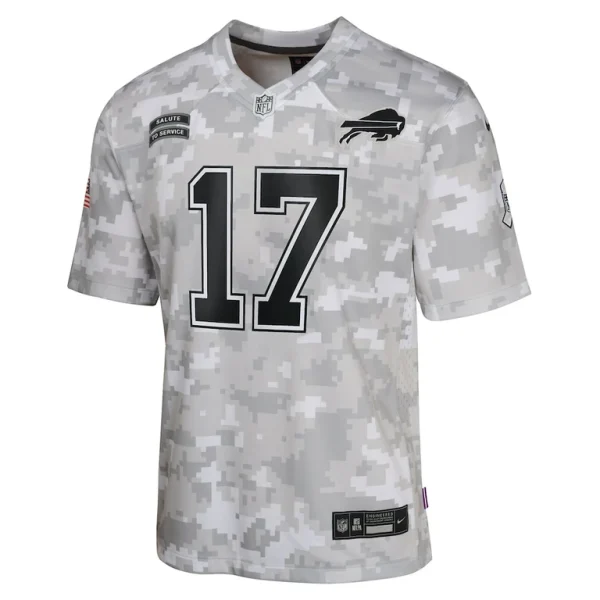 Josh allen buffalo bills nike youth 2024 salute to service game jersey Arctic camo Yth M