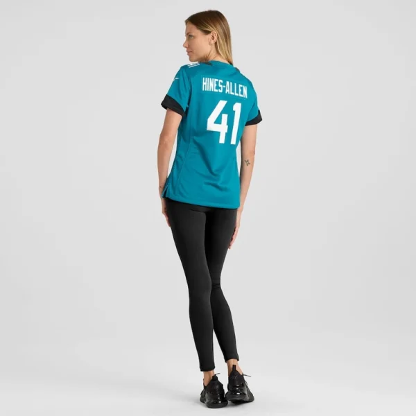 Josh hines allen jacksonville jaguars nike womens player game jersey Teal 2XL