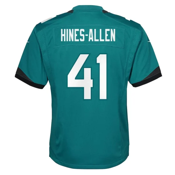 Josh hines allen jacksonville jaguars nike youth team game jersey Teal Yth L