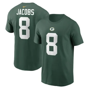 Josh jacobs green bay packers nike player name number t shirt Green