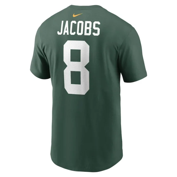 Josh jacobs green bay packers nike player name number t shirt Green L