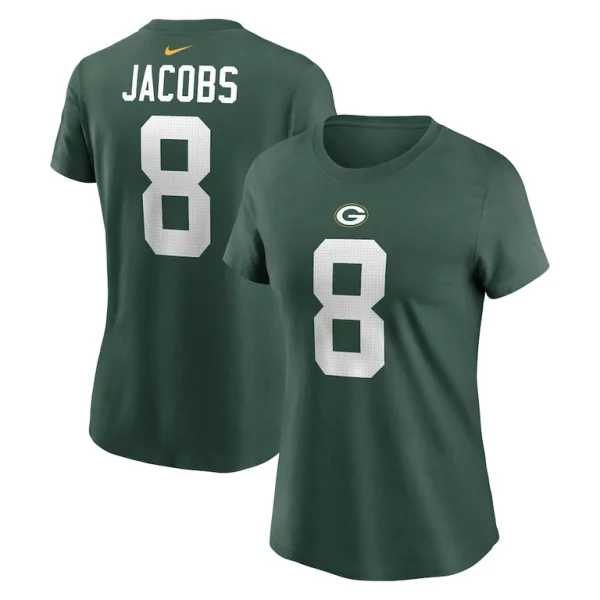 Josh jacobs green bay packers nike womens player name number t shirt Green