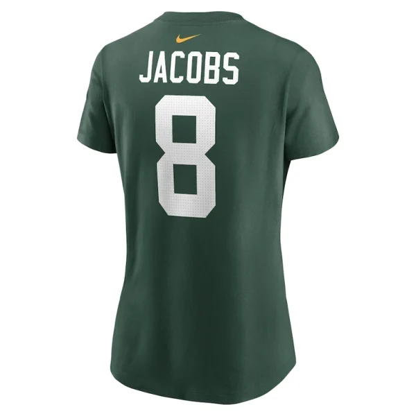 Josh jacobs green bay packers nike womens player name number t shirt Green L