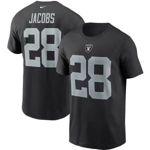 Josh jacobs las vegas raiders nike name number t shirt Black