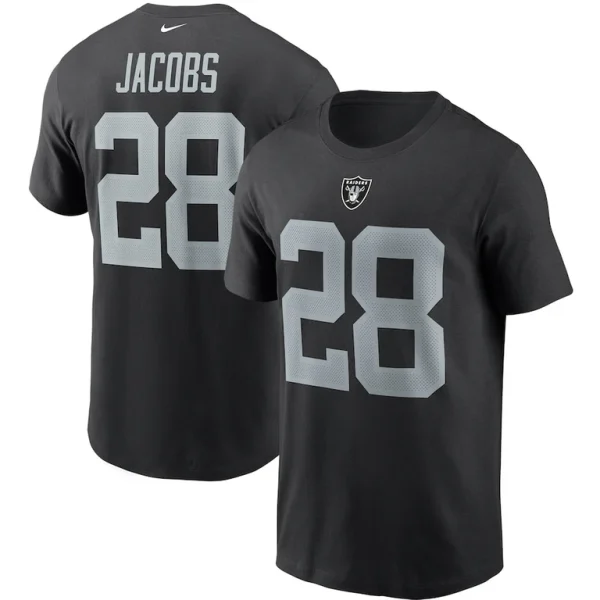 Josh jacobs las vegas raiders nike name number t shirt Black
