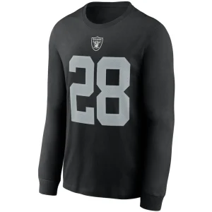 Josh jacobs las vegas raiders nike player name number long sleeve t shirt Black M