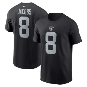 Josh jacobs las vegas raiders nike player name number t shirt Black