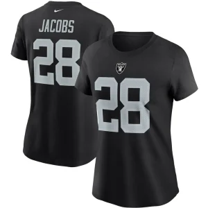 Josh jacobs las vegas raiders nike womens name number t shirt Black