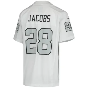 Josh jacobs las vegas raiders nike youth color rush game jersey White Yth L