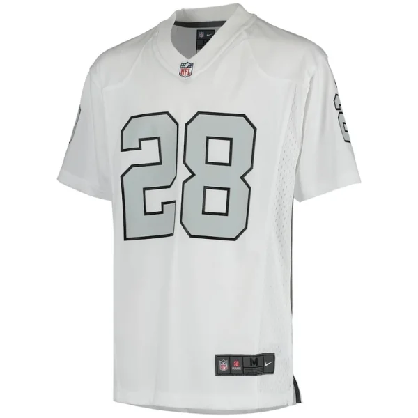 Josh jacobs las vegas raiders nike youth color rush game jersey White Yth M