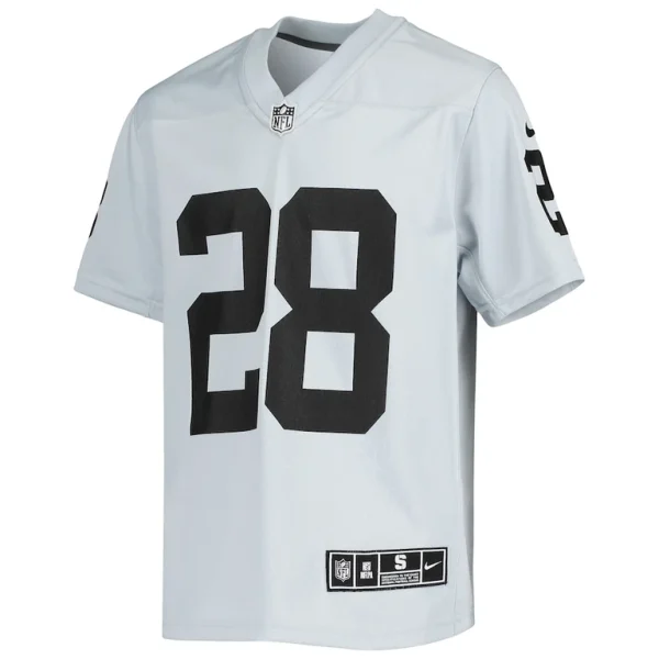 Josh jacobs las vegas raiders nike youth inverted team game jersey Silver Yth M