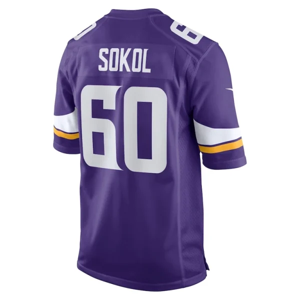 Josh sokol minnesota vikings nike home game player jersey Purple L