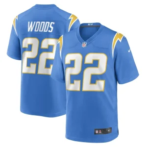 Jt woods los angeles chargers nike game player jersey Powder blue