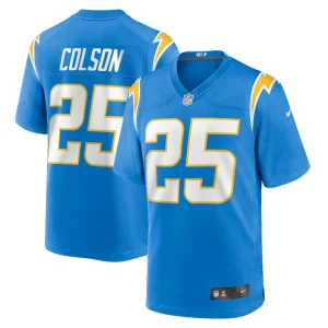 Junior colson los angeles chargers nike team game jersey Powder blue