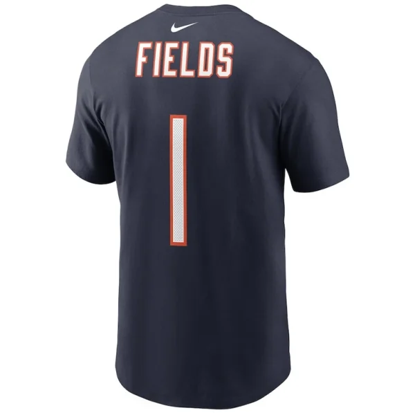 Justin fields chicago bears nike player name number t shirt Navy L
