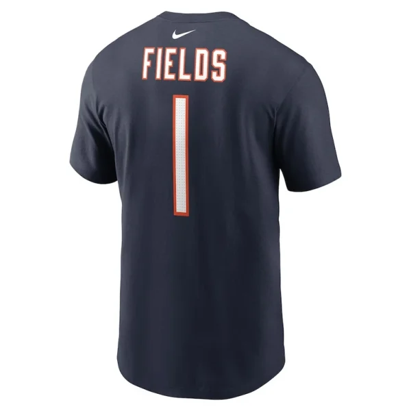 Justin fields chicago bears nike player name number t shirt Navy L