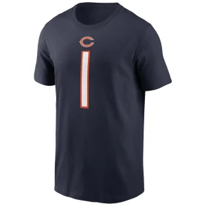 Justin fields chicago bears nike player name number t shirt Navy M
