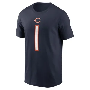 Justin fields chicago bears nike player name number t shirt Navy M