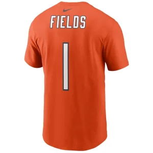 Justin fields chicago bears nike player name number t shirt Orange L