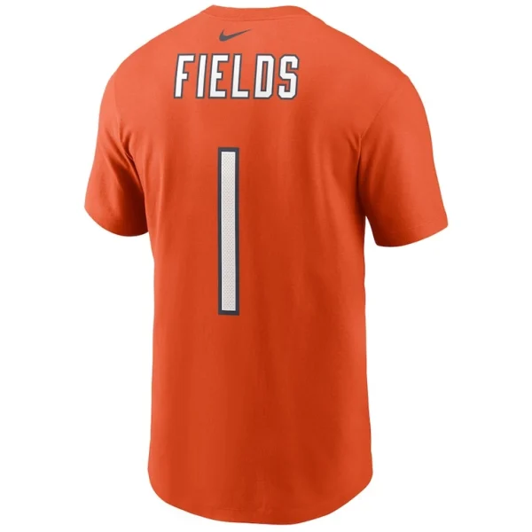 Justin fields chicago bears nike player name number t shirt Orange L