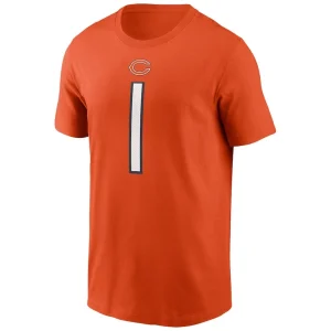Justin fields chicago bears nike player name number t shirt Orange M