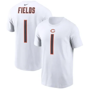 Justin fields chicago bears nike player name number t shirt White