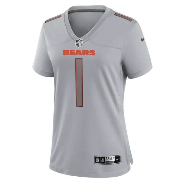Justin fields chicago bears nike womens atmosphere fashion game jersey Gray M