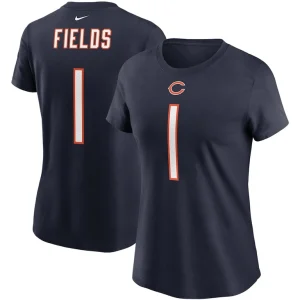 Justin fields chicago bears nike womens player name number t shirt Navy