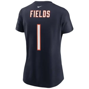 Justin fields chicago bears nike womens player name number t shirt Navy L