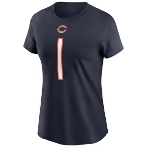 Justin fields chicago bears nike womens player name number t shirt Navy M