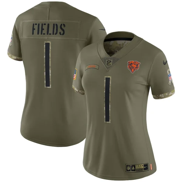 Justin fields chicago bears nike womens salute to service limited jersey Olive