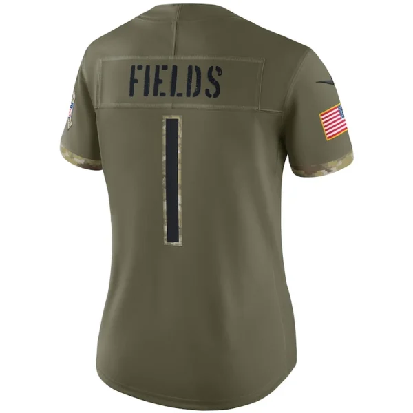 Justin fields chicago bears nike womens salute to service limited jersey Olive L