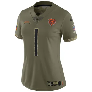 Justin fields chicago bears nike womens salute to service limited jersey Olive M