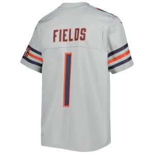 Justin fields chicago bears nike youth inverted game jersey Gray Yth L
